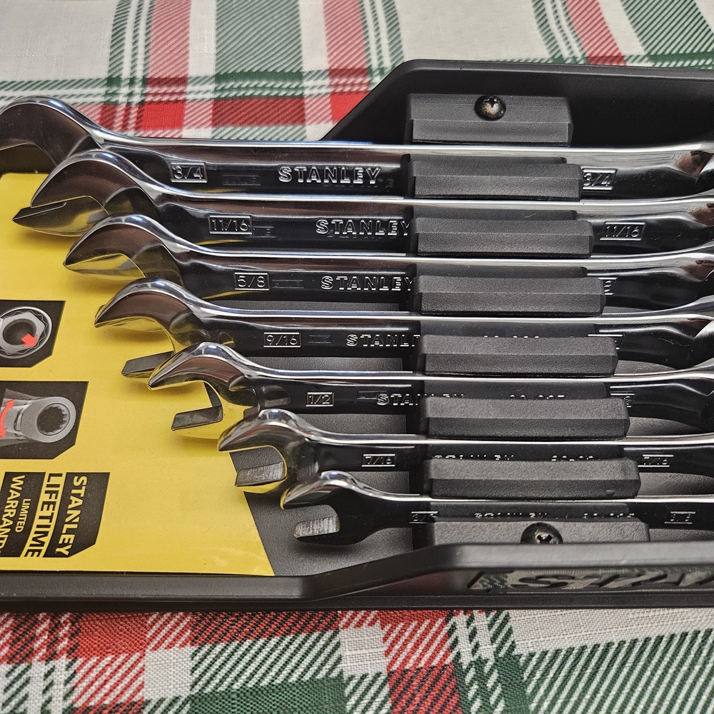 NEW Stanley 94-542 7pc SAE Ratcheting Wrench Set 3/8–3/4" Pivot Head MaxDrive
